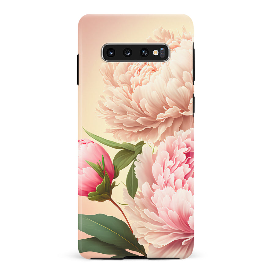 Samsung Galaxy S10 Peonies Phone Case in Pink