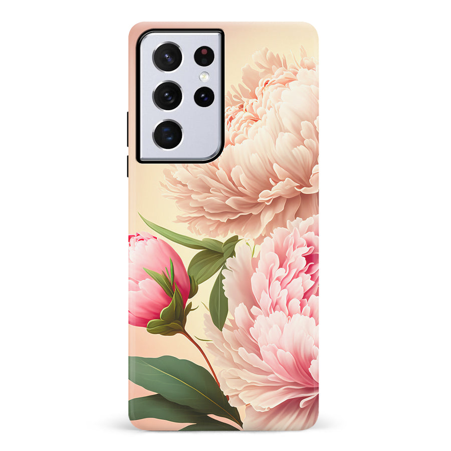 Samsung Galaxy S21 Ultra Peonies Phone Case in Pink