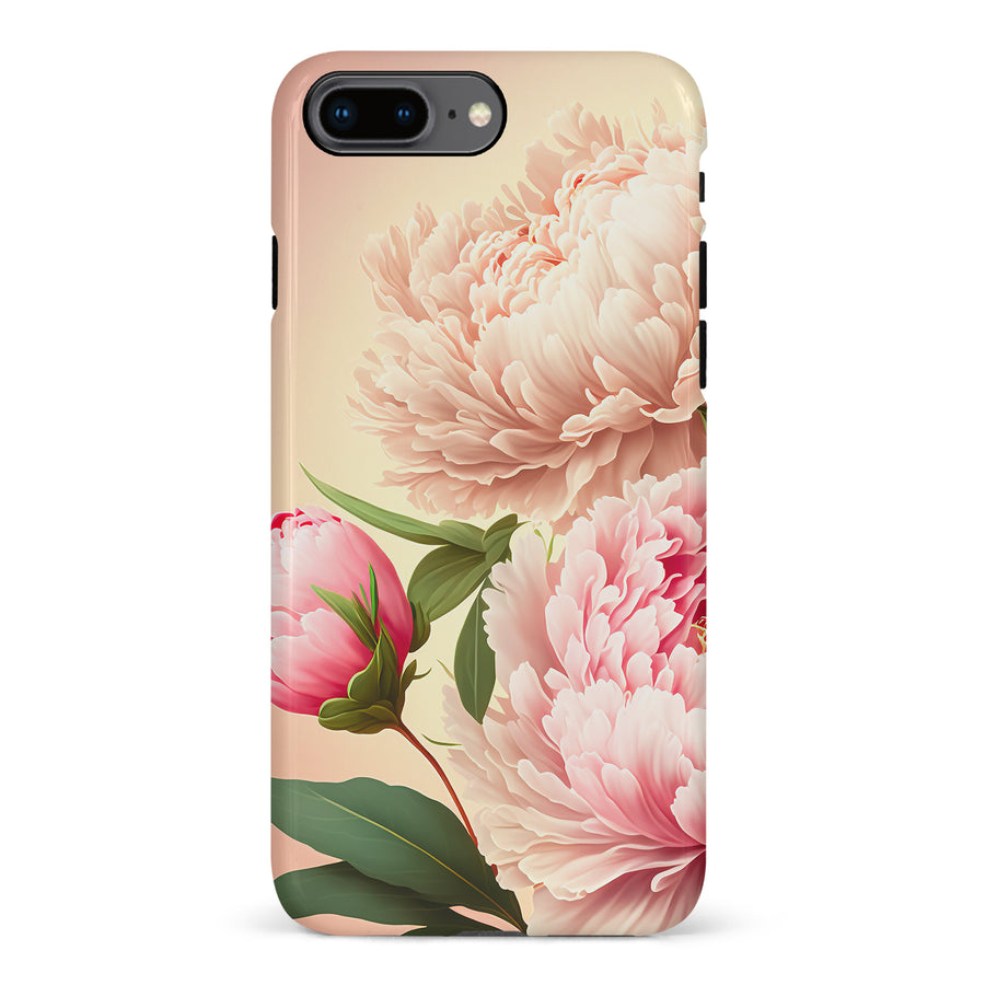 iPhone 8 Plus Peonies Phone Case in Pink