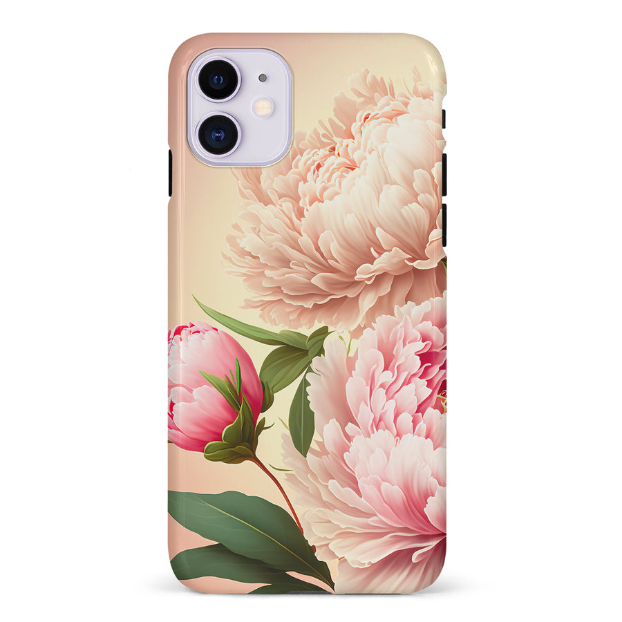 iPhone 11 Peonies Phone Case in Pink