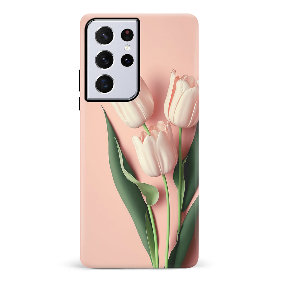 Samsung Galaxy S21 Ultra Floral Phone Case in Pink