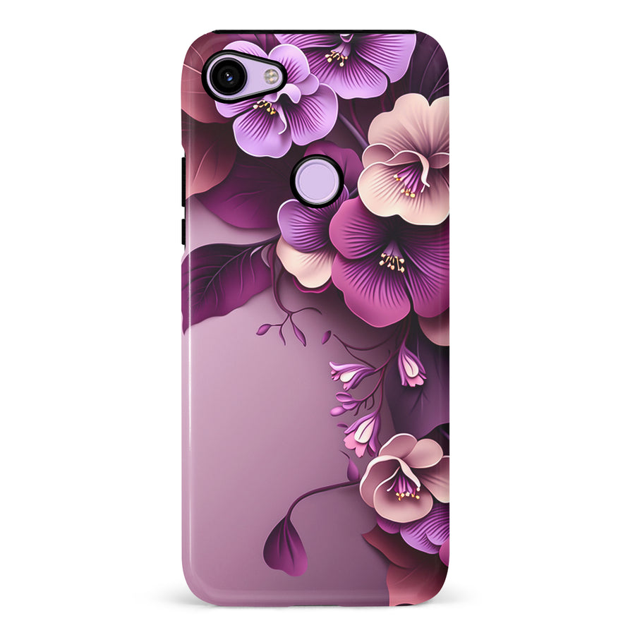 Google Pixel 3 Hibiscus Phone Case in Purple