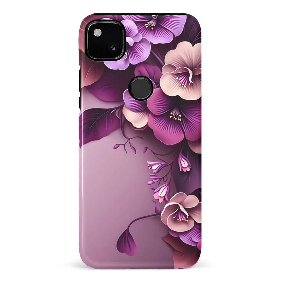 Google Pixel 4A Hibiscus Phone Case in Purple