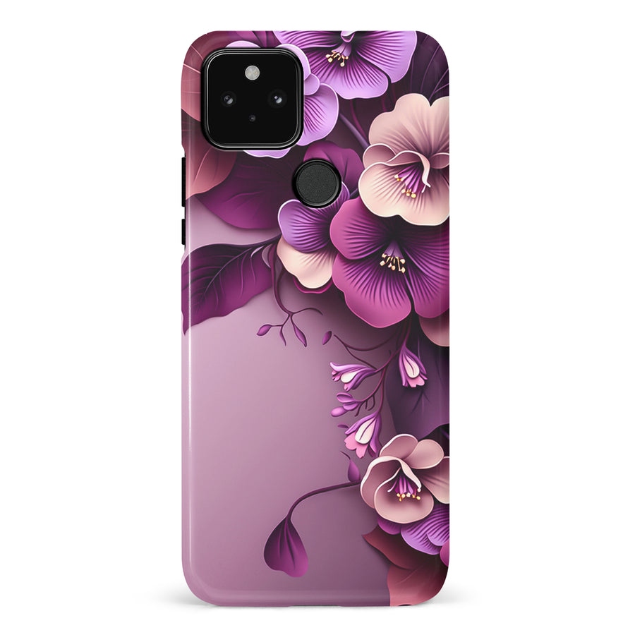 Google Pixel 5 Hibiscus Phone Case in Purple