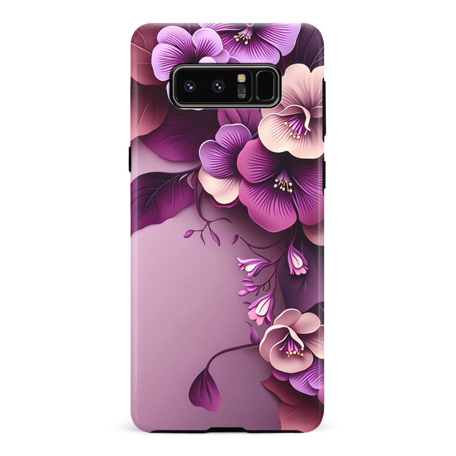 Samsung Galaxy Note 8 Hibiscus Phone Case in Purple