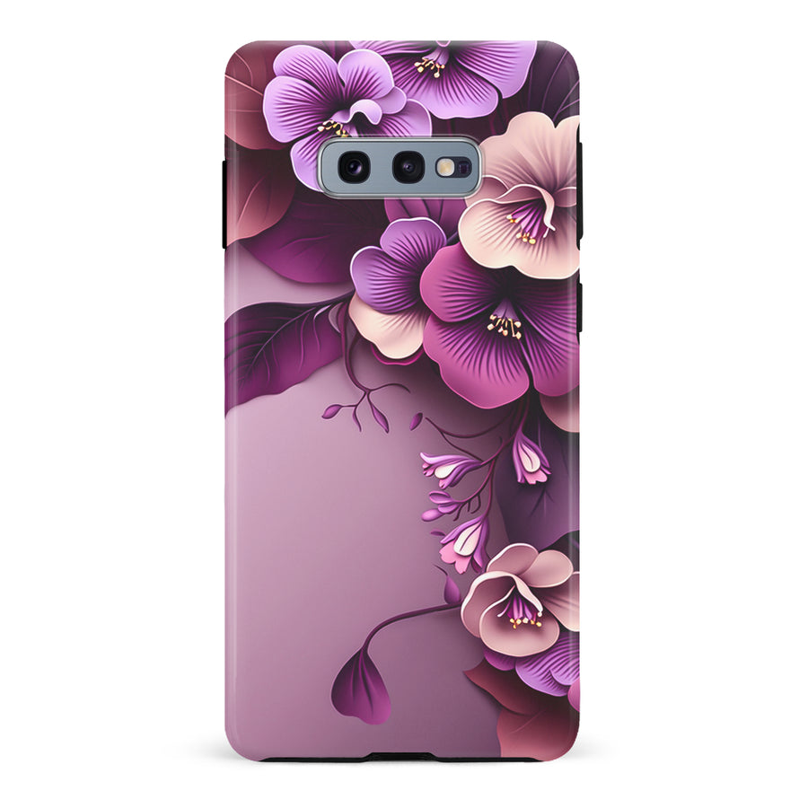 Samsung Galaxy S10e Hibiscus Phone Case in Purple