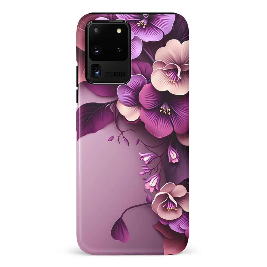 Samsung Galaxy S20 Ultra Hibiscus Phone Case in Purple