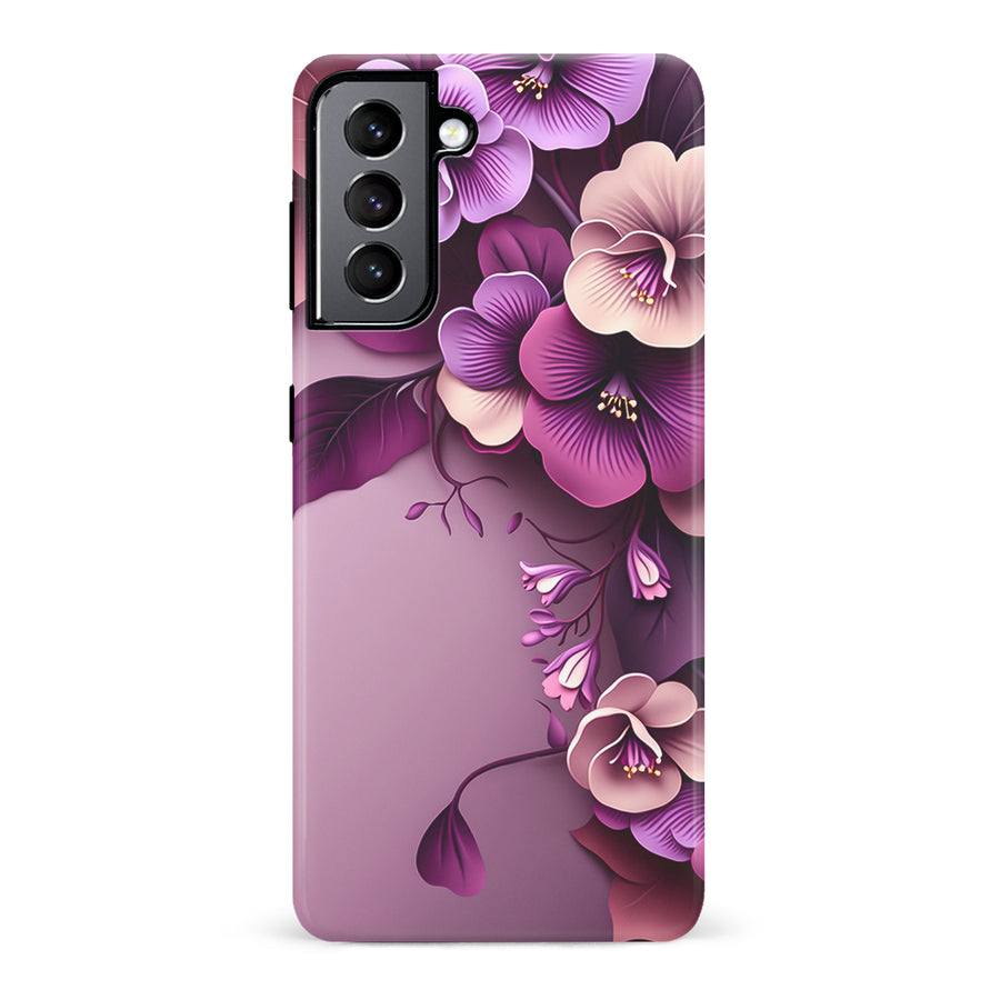 Samsung Galaxy S22 Hibiscus Phone Case in Purple