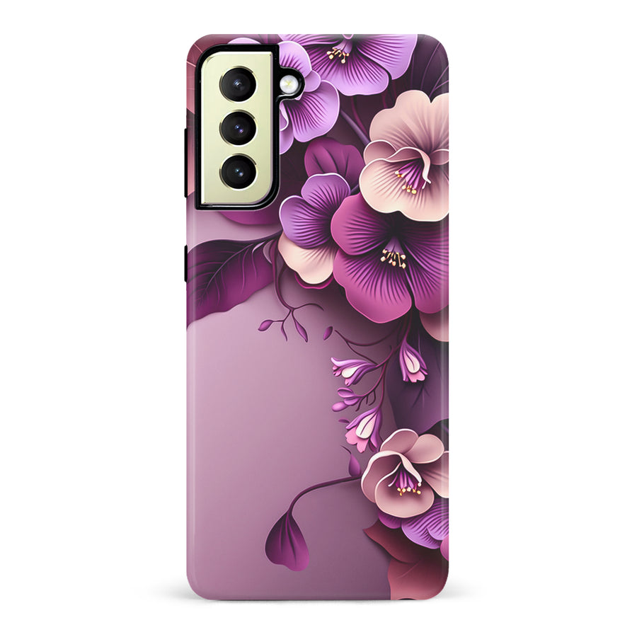 Samsung Galaxy S22 Plus Hibiscus Phone Case in Purple