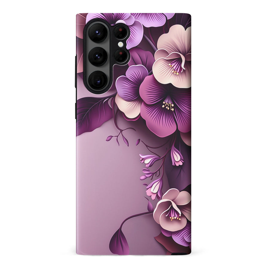 Samsung S23 Purple Haze Hibiscus Floral Phone Case