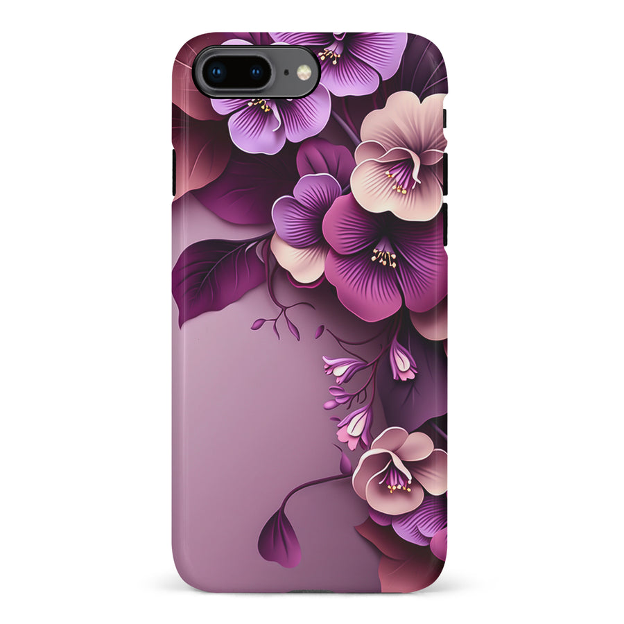 iPhone 8 Plus Hibiscus Phone Case in Purple