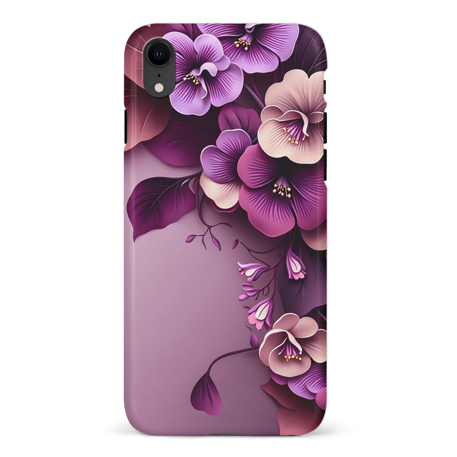 iPhone XR Hibiscus Phone Case in Purple
