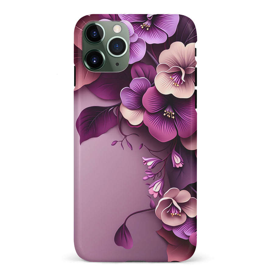 iPhone 11 Pro Hibiscus Phone Case in Purple