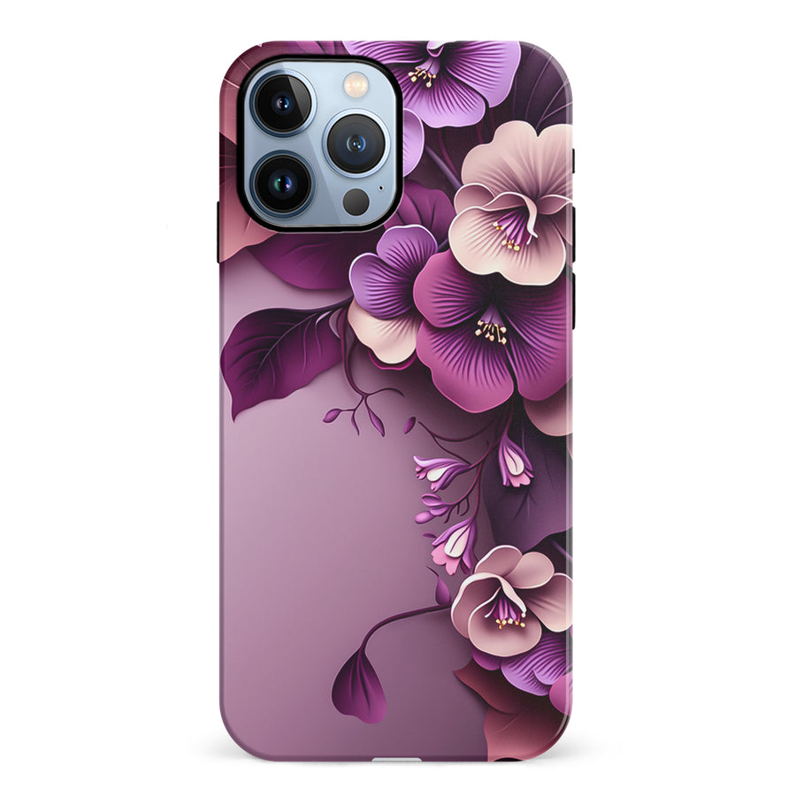 iPhone 12 Pro Hibiscus Phone Case in Purple