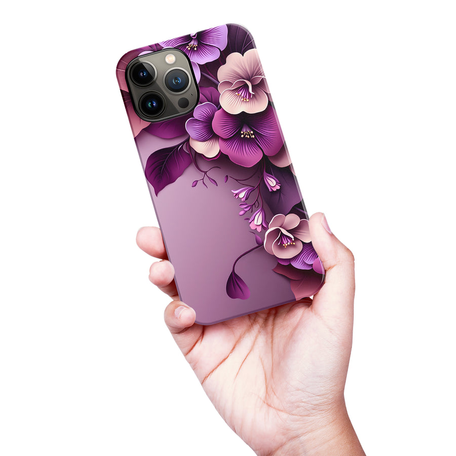 iPhone 13 Pro Max Hibiscus Phone Case in Purple