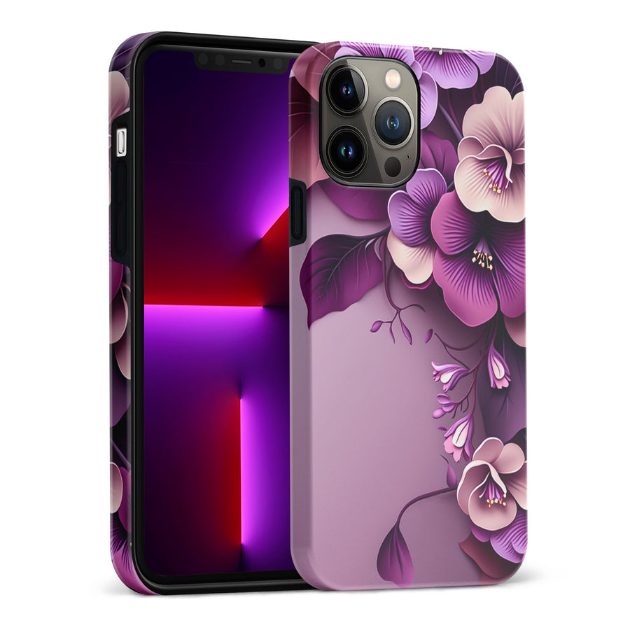 iPhone 13 Pro Max Hibiscus Phone Case in Purple
