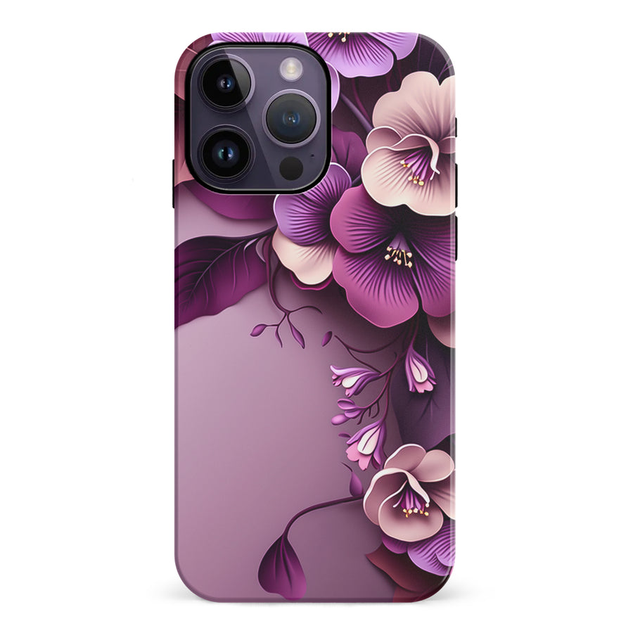 iPhone 14 Pro Max Hibiscus Phone Case in Purple