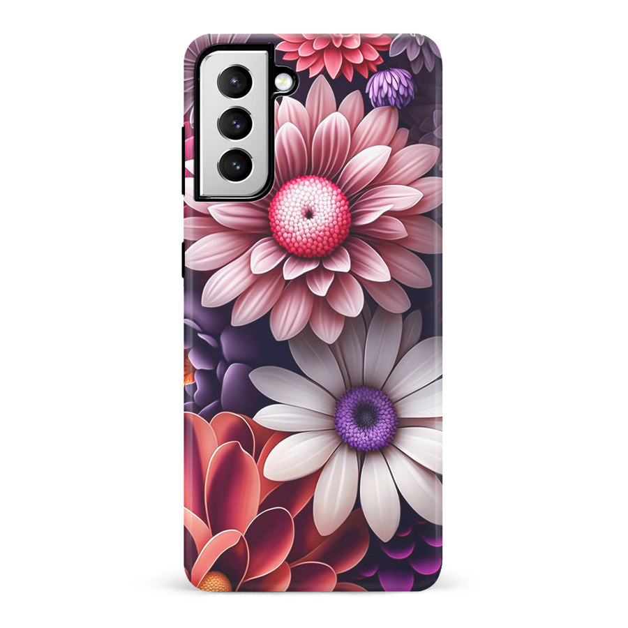 Samsung Galaxy S21 Daisy Phone Case in Purple