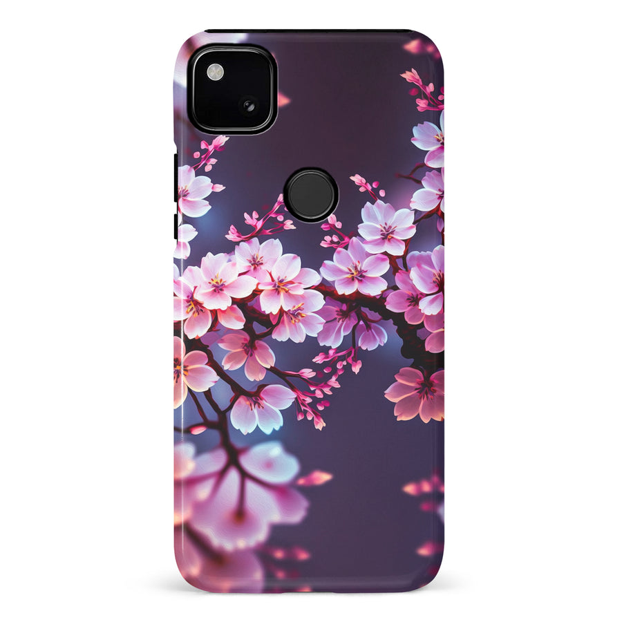 Google Pixel 4A Cherry Blossom Phone Case in Purple
