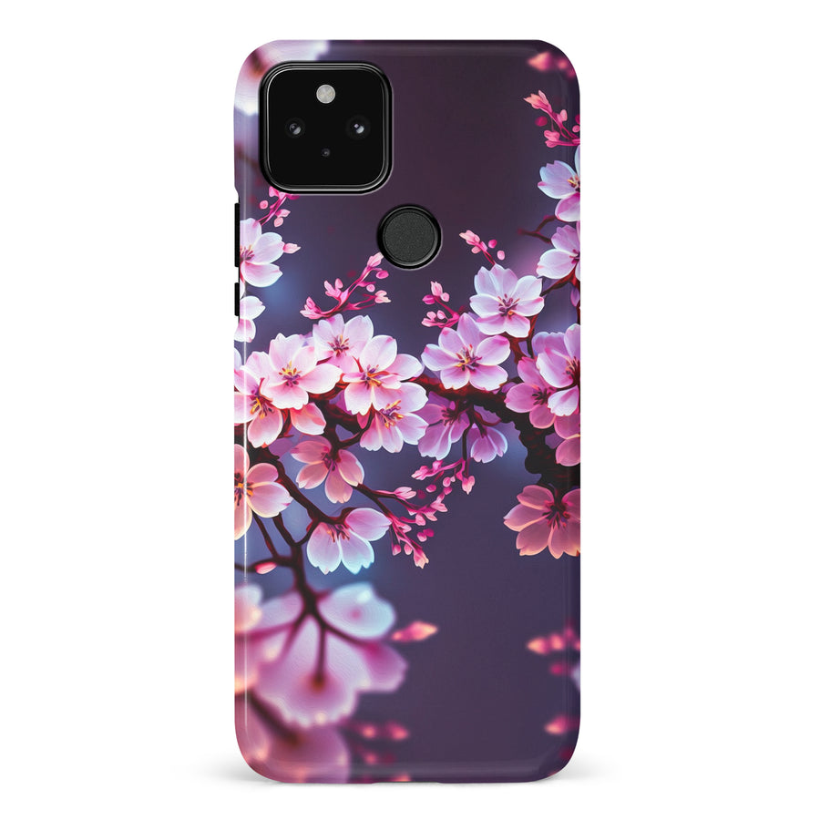 Google Pixel 5 Cherry Blossom Phone Case in Purple