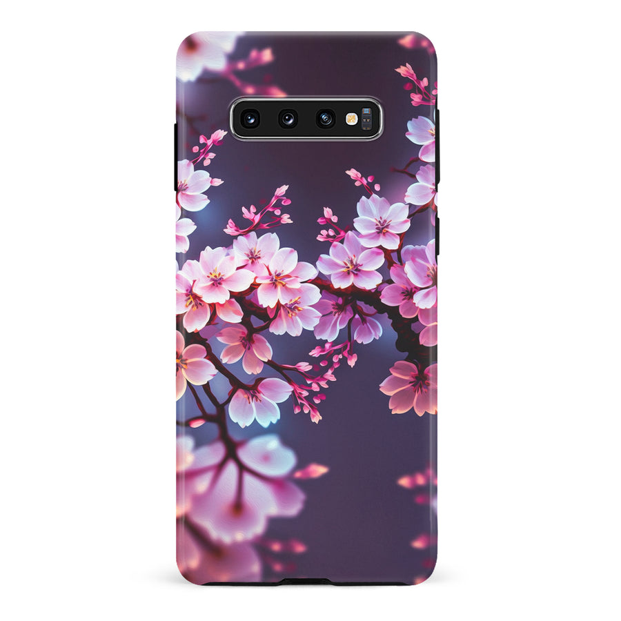 Samsung Galaxy S10 Cherry Blossom Phone Case in Purple