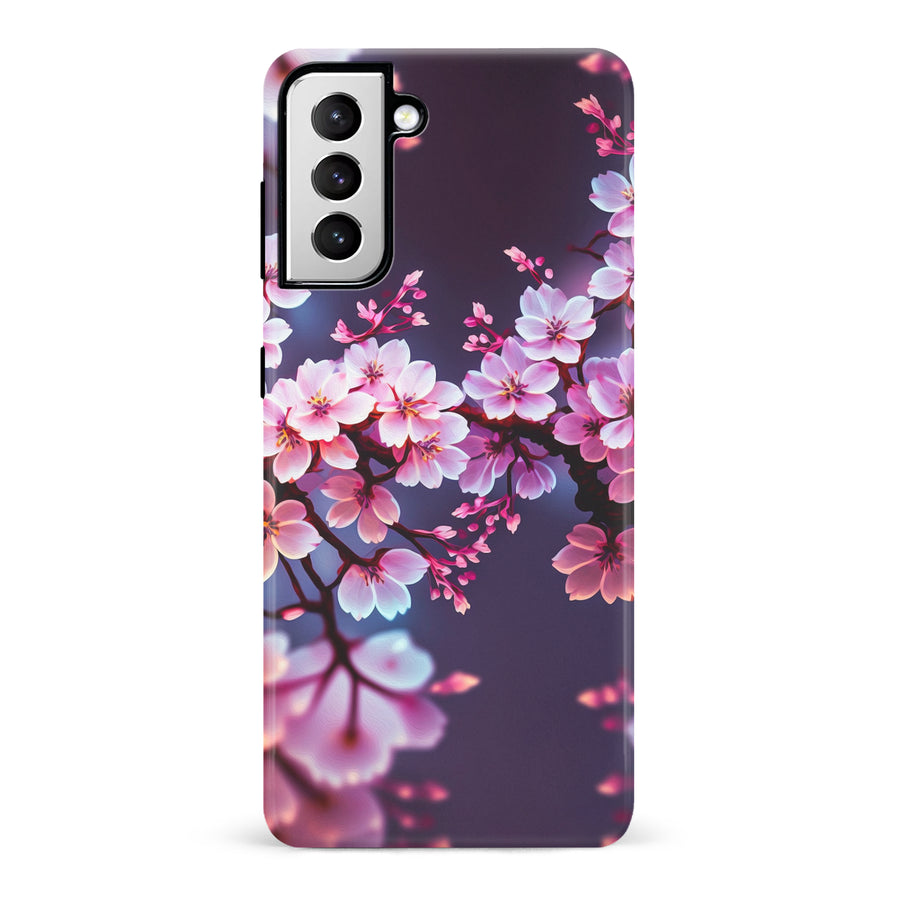 Samsung Galaxy S21 Cherry Blossom Phone Case in Purple