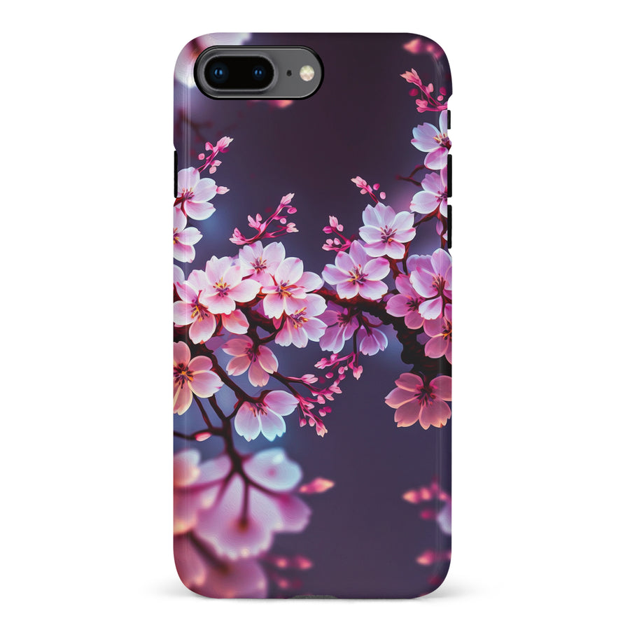 iPhone 8 Plus Cherry Blossom Phone Case in Purple