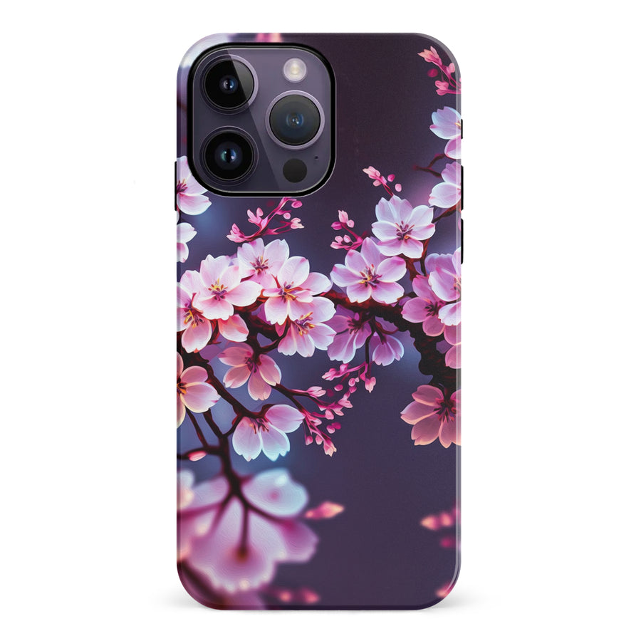 iPhone 14 Pro Max Cherry Blossom Phone Case in Purple