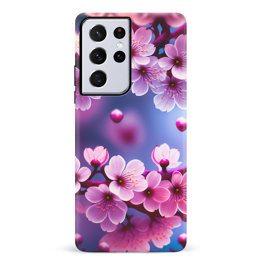 Samsung Galaxy S21 Ultra Sakura Phone Case in Purple