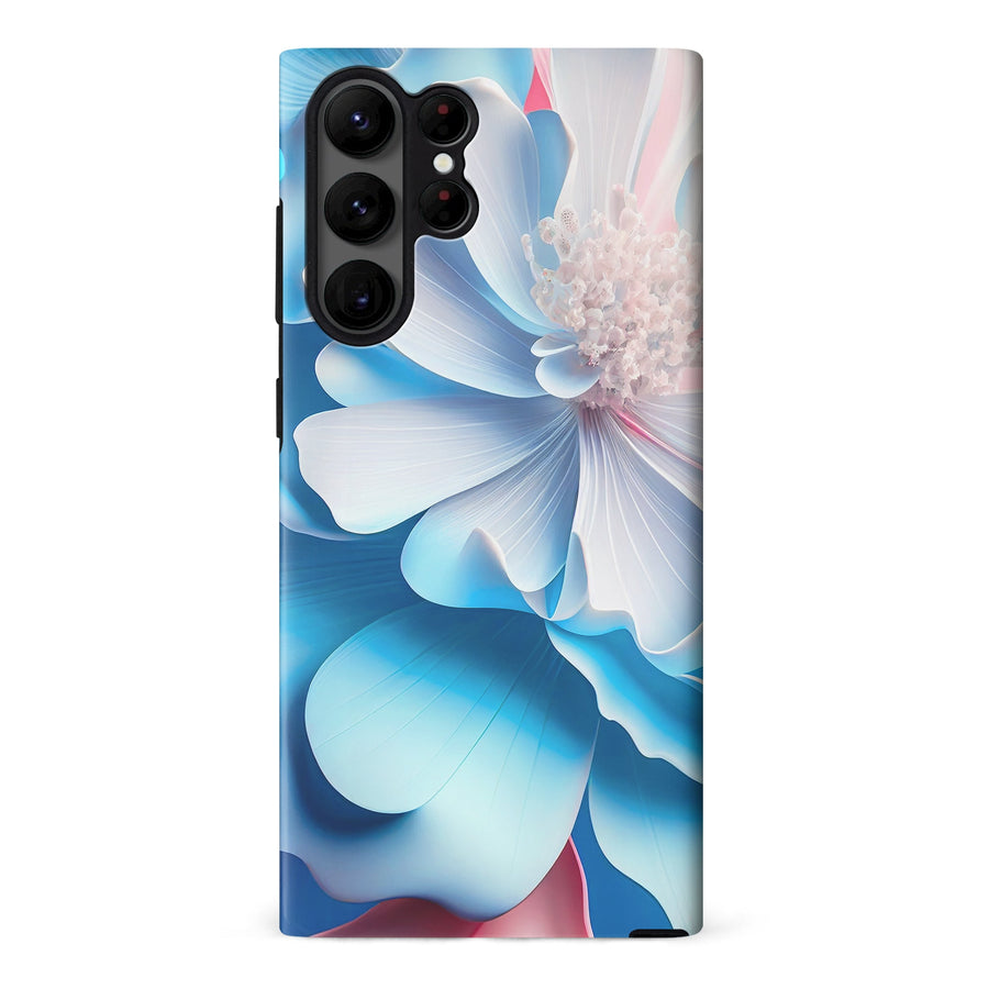 Samsung S23 Ultra Hyper Blue Blossom Floral Phone Case