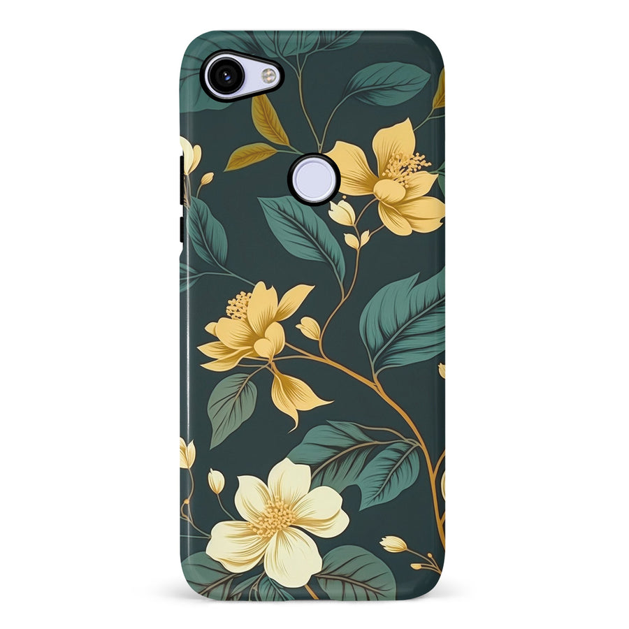 Google Pixel 3A Floral Phone Case in Green
