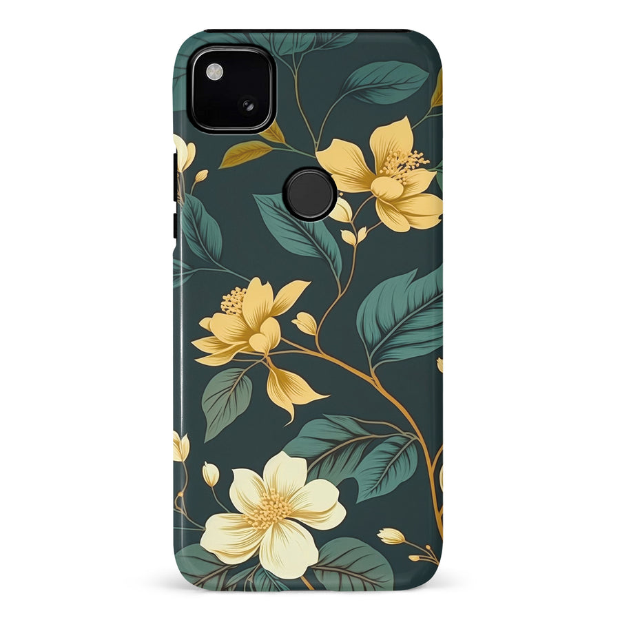 Google Pixel 4A Floral Phone Case in Green