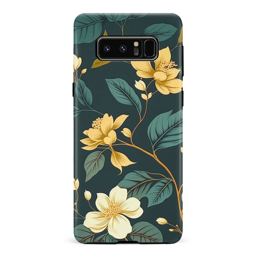 Samsung Galaxy Note 8 Floral Phone Case in Green