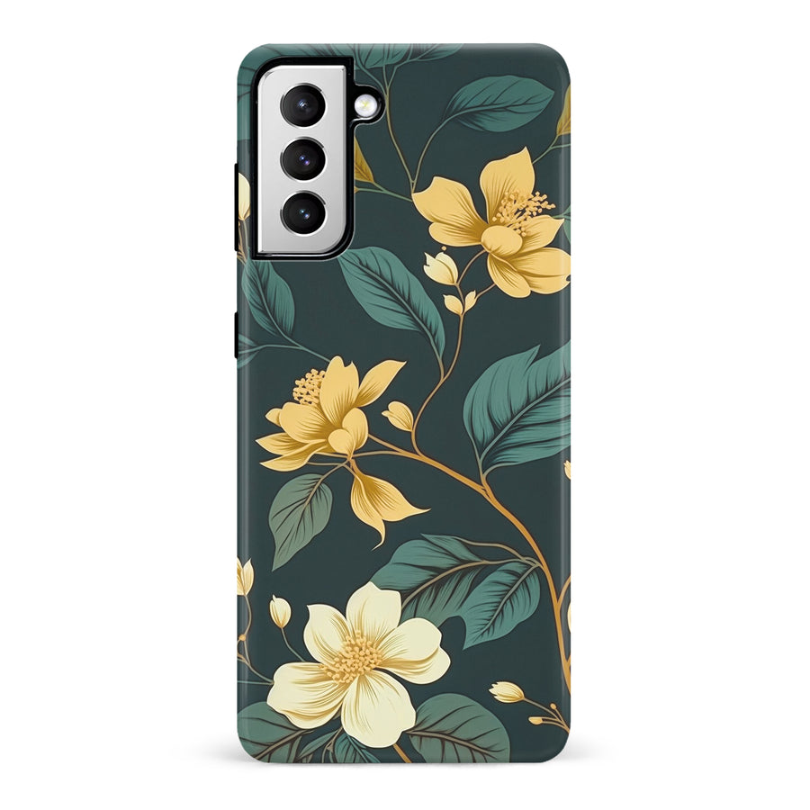 Samsung Galaxy S21 Floral Phone Case in Green