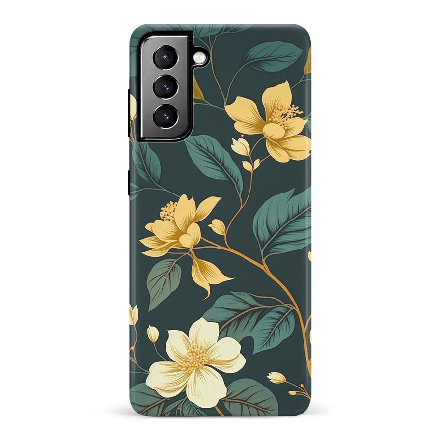 Samsung Galaxy S21 Plus Floral Phone Case in Green
