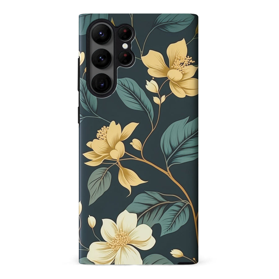 Samsung Galaxy S23 Ultra Floral Phone Case in Green
