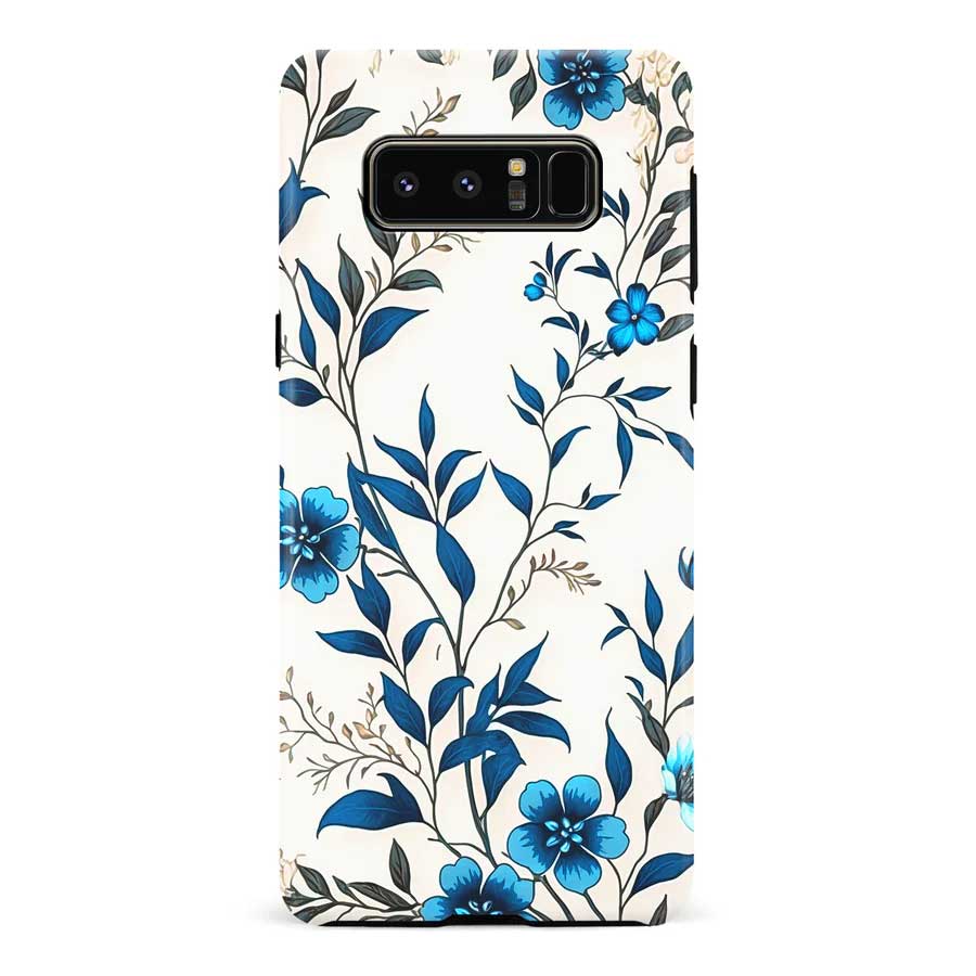 Samsung Galaxy Note 8 Blue Hibiscus Phone Case in White