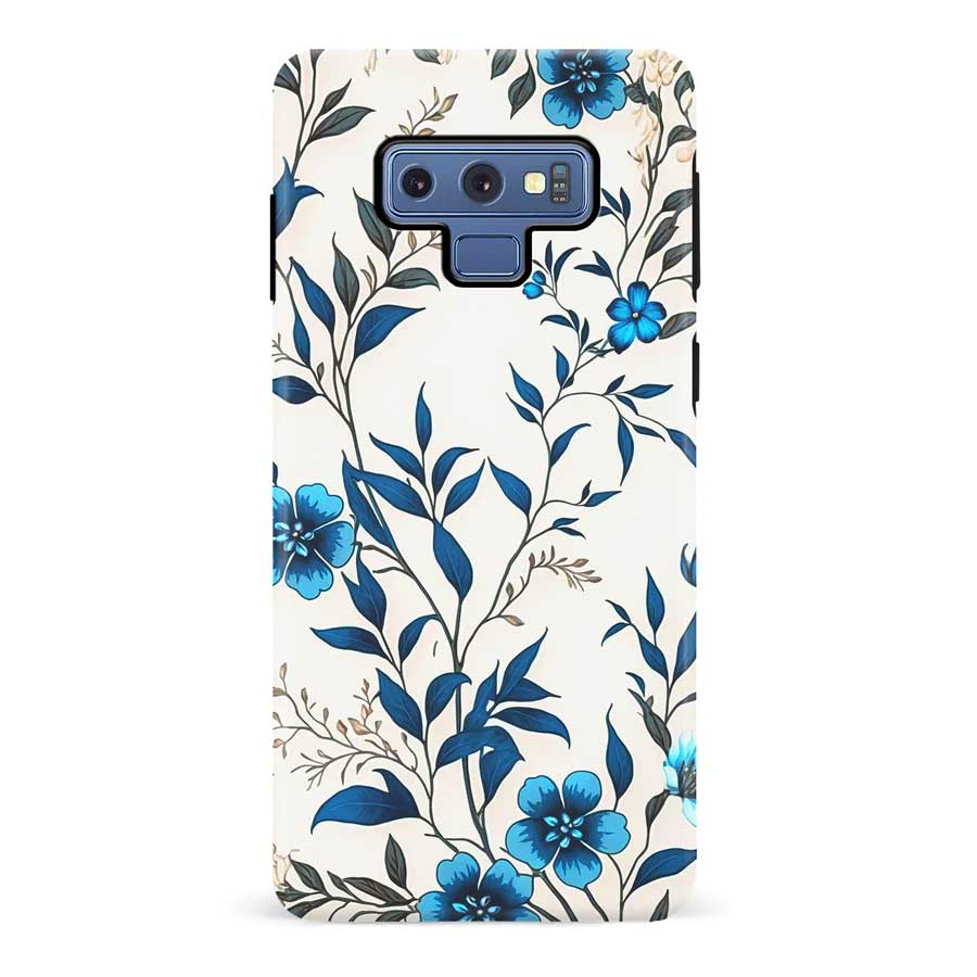 Samsung Galaxy Note 9 Blue Hibiscus Phone Case in White