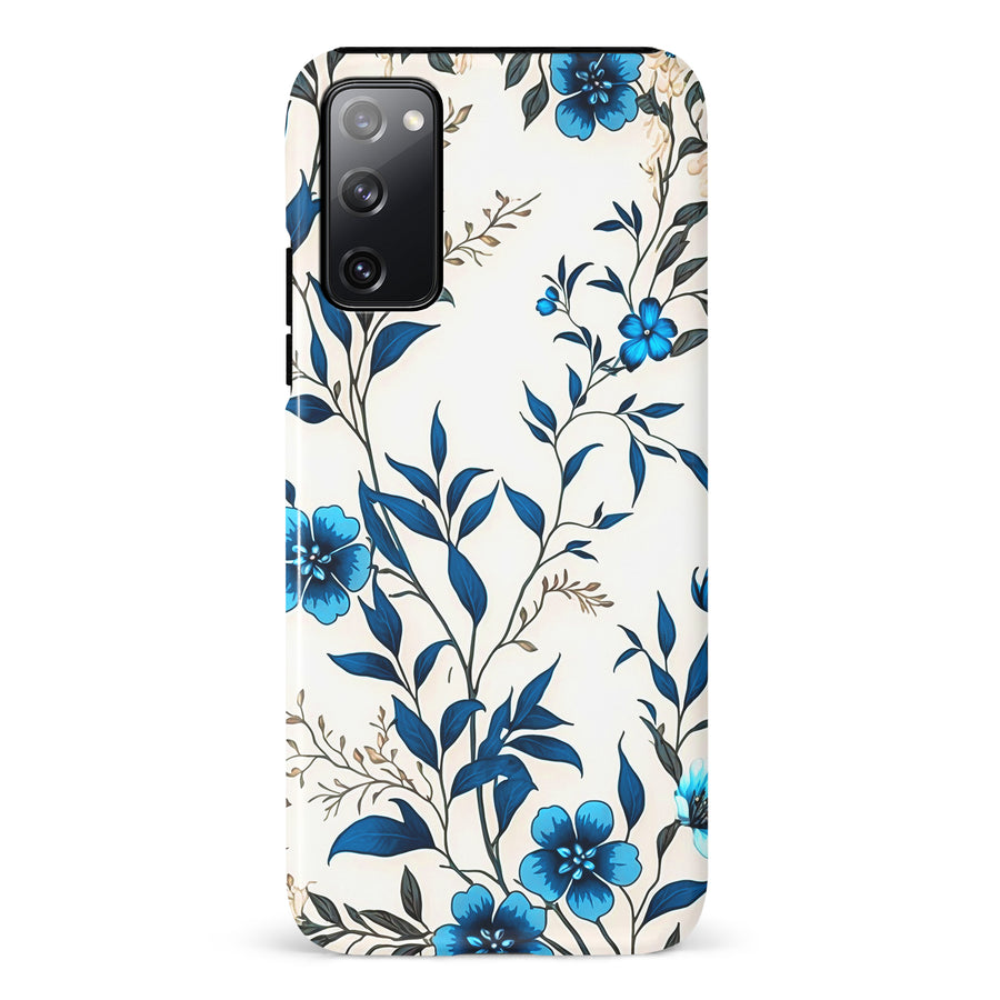 Samsung Galaxy S20 FE Blue Hibiscus Phone Case in White