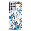 Samsung Galaxy S21 Ultra Blue Hibiscus Phone Case in White