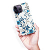 iPhone 14 Pro Max Blue Hibiscus Phone Case in White