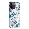 iPhone 14 Pro Max Blue Hibiscus Phone Case in White
