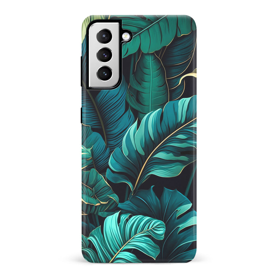 Samsung Galaxy S21 Floral Phone Case in Green