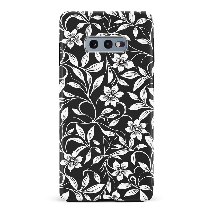 Samsung Galaxy S10e Monochrome Floral Phone Case in Black and White