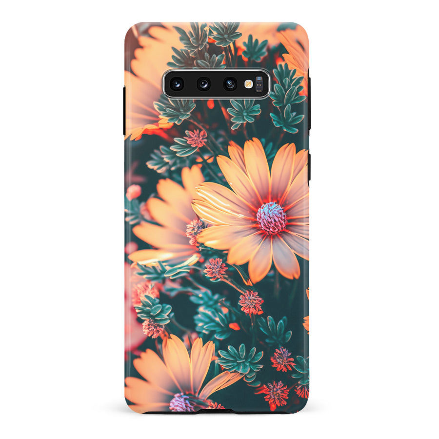 Samsung Galaxy S10 Floral Phone Case in Orange