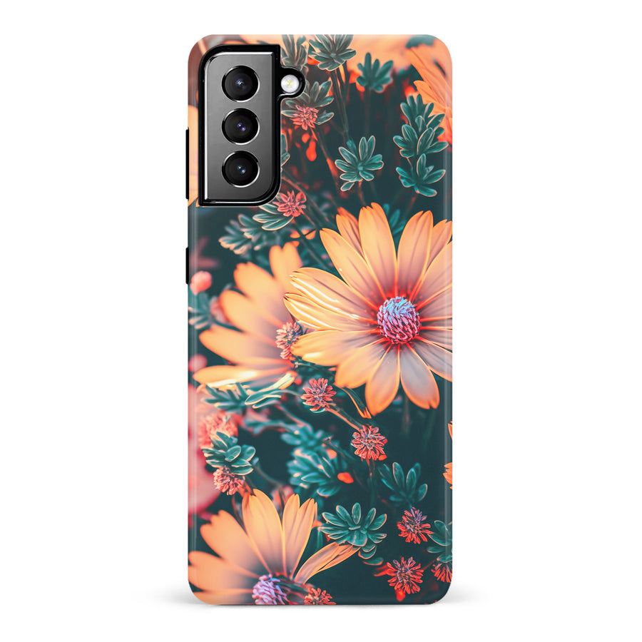 Samsung Galaxy S21 Plus Floral Phone Case in Orange