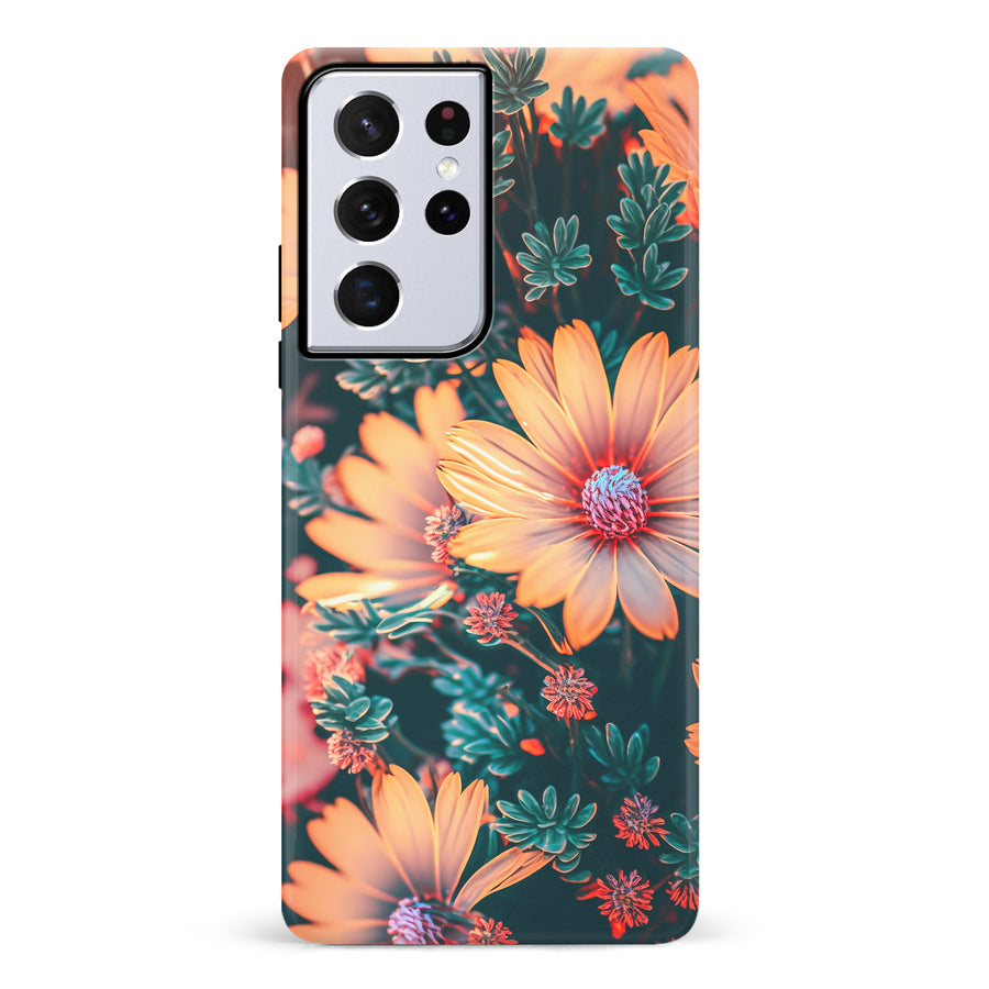 Samsung Galaxy S21 Ultra Floral Phone Case in Orange