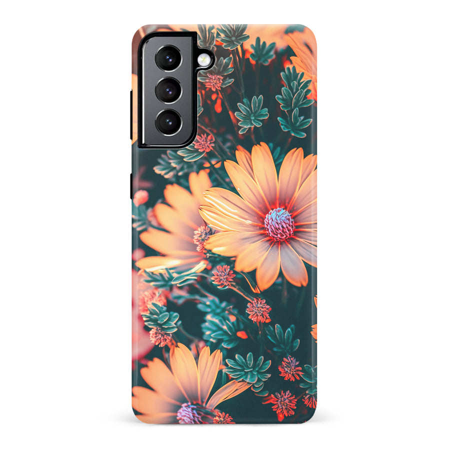 Samsung Galaxy S22 Floral Phone Case in Orange