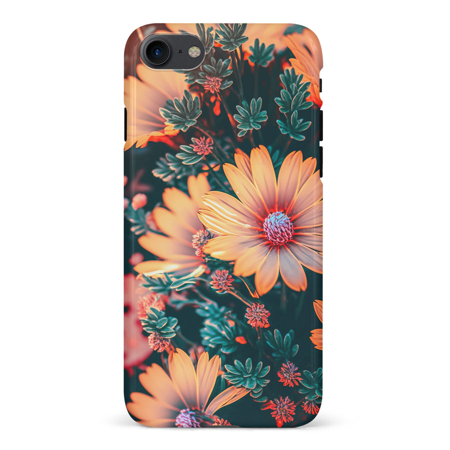 iPhone 7/8/SE Floral Phone Case in Orange