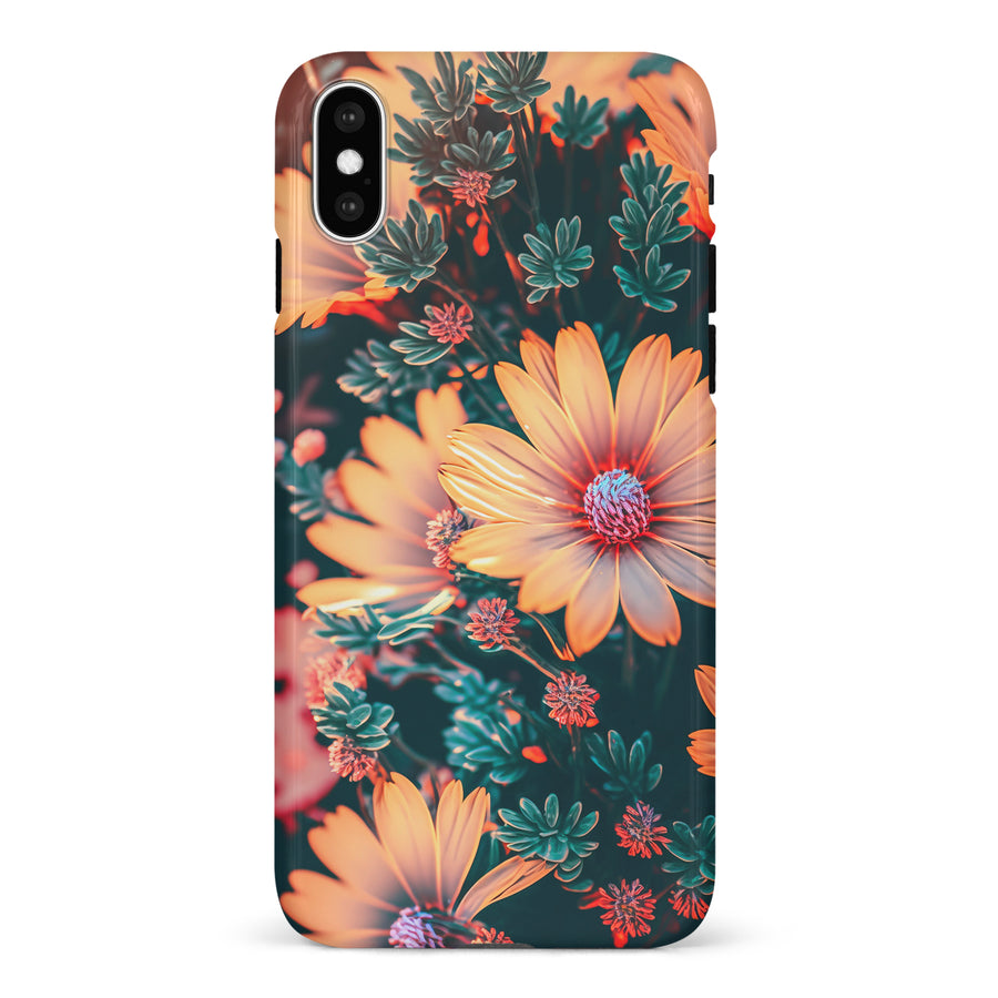 iPhone X/XS Floral Phone Case in Orange